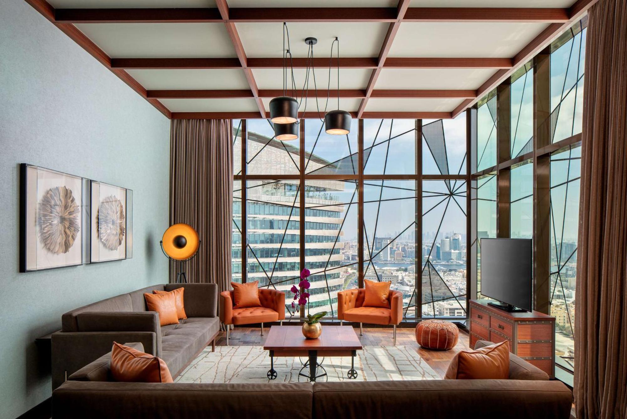 فندق ووحدات دبل تري من هيلتون دبي إم سكوير المظهر الخارجي الصورة Living room